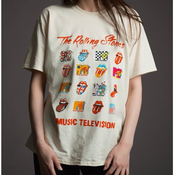 MTV Tops - MTV Rolling Stones Logo Mashup Graphic Tee